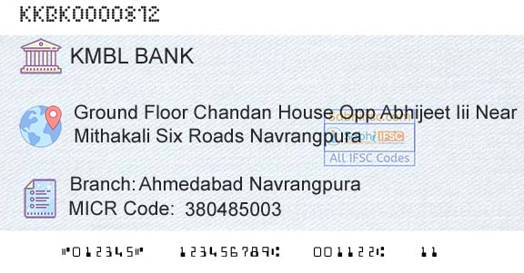 Kotak Mahindra Bank Limited Ahmedabad NavrangpuraBranch 
