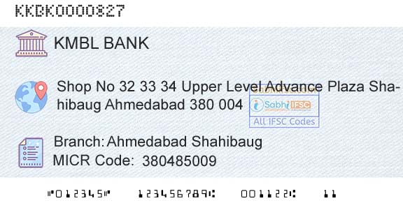 Kotak Mahindra Bank Limited Ahmedabad ShahibaugBranch 