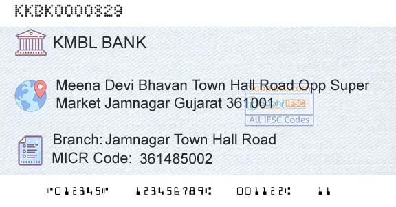 Kotak Mahindra Bank Limited Jamnagar Town Hall RoadBranch 