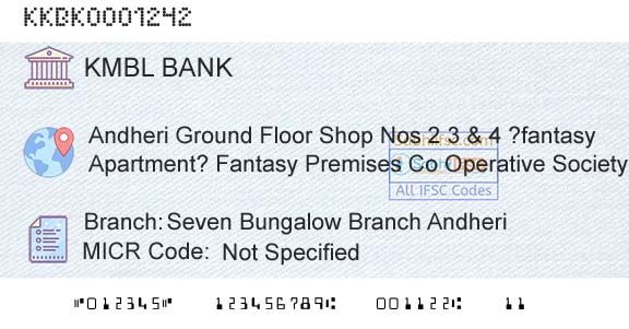 Kotak Mahindra Bank Limited Seven Bungalow Branch AndheriBranch 