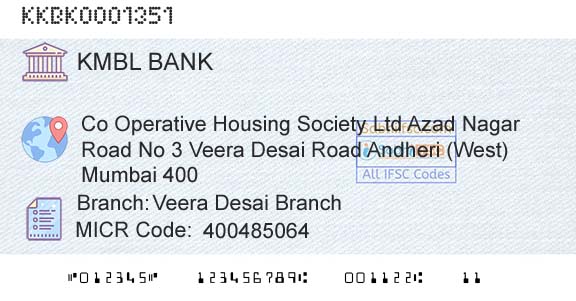 Kotak Mahindra Bank Limited Veera Desai BranchBranch 