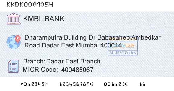 Kotak Mahindra Bank Limited Dadar East BranchBranch 