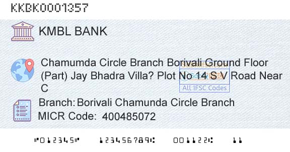 Kotak Mahindra Bank Limited Borivali Chamunda Circle BranchBranch 
