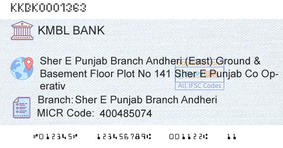Kotak Mahindra Bank Limited Sher E Punjab Branch AndheriBranch 