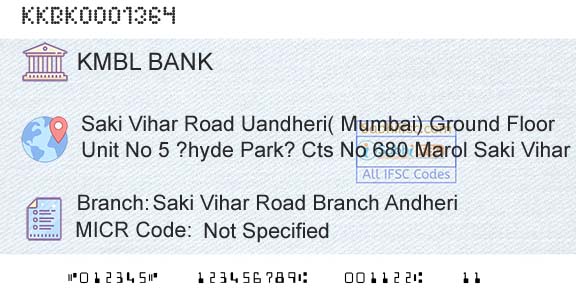 Kotak Mahindra Bank Limited Saki Vihar Road Branch AndheriBranch 
