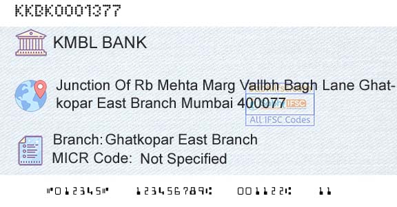 Kotak Mahindra Bank Limited Ghatkopar East BranchBranch 