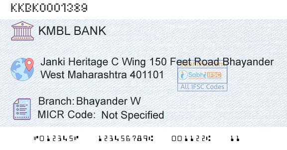 Kotak Mahindra Bank Limited Bhayander WBranch 