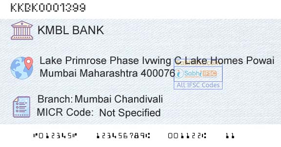 Kotak Mahindra Bank Limited Mumbai ChandivaliBranch 