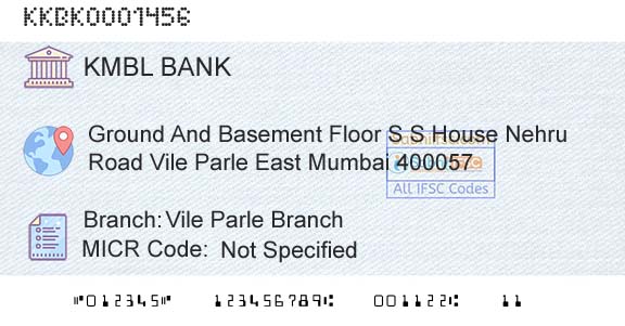 Kotak Mahindra Bank Limited Vile Parle BranchBranch 