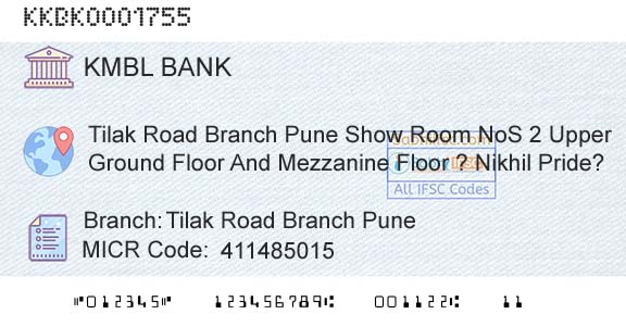 Kotak Mahindra Bank Limited Tilak Road Branch PuneBranch 
