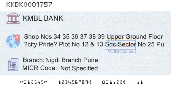 Kotak Mahindra Bank Limited Nigdi Branch PuneBranch 