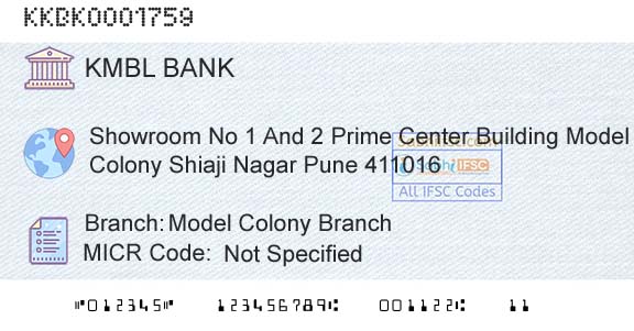 Kotak Mahindra Bank Limited Model Colony BranchBranch 
