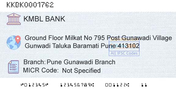Kotak Mahindra Bank Limited Pune Gunawadi BranchBranch 