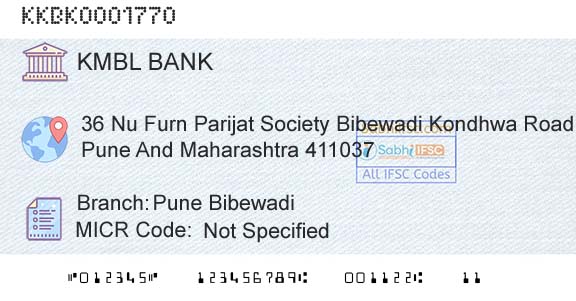 Kotak Mahindra Bank Limited Pune BibewadiBranch 