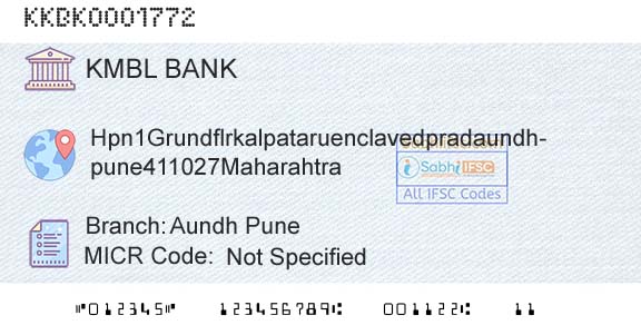 Kotak Mahindra Bank Limited Aundh PuneBranch 