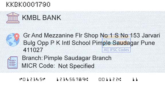 Kotak Mahindra Bank Limited Pimple Saudagar BranchBranch 