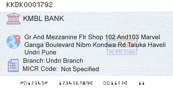 Kotak Mahindra Bank Limited Undri BranchBranch 