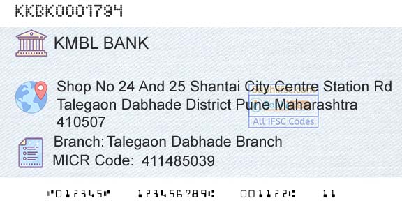Kotak Mahindra Bank Limited Talegaon Dabhade BranchBranch 