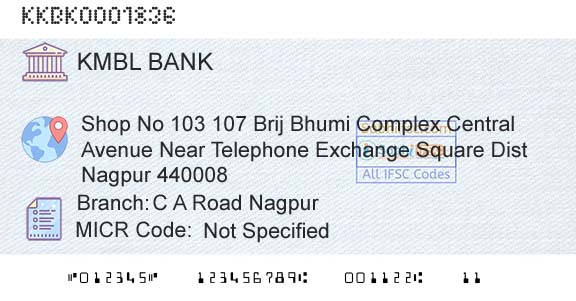 Kotak Mahindra Bank Limited C A Road NagpurBranch 