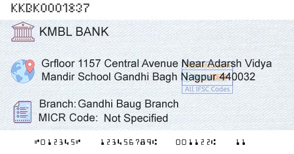 Kotak Mahindra Bank Limited Gandhi Baug BranchBranch 