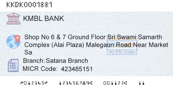 Kotak Mahindra Bank Limited Satana BranchBranch 