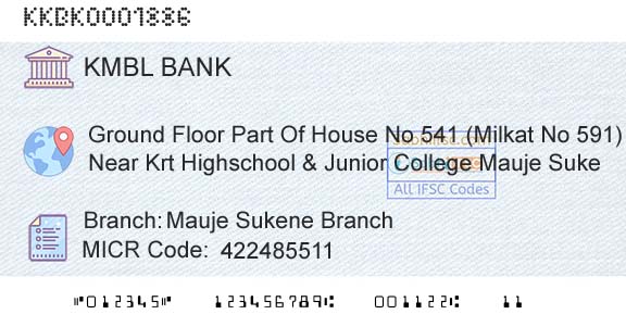 Kotak Mahindra Bank Limited Mauje Sukene BranchBranch 