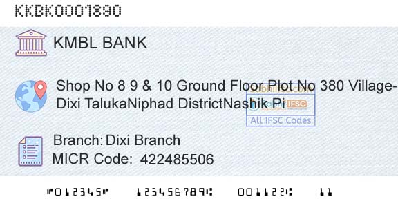 Kotak Mahindra Bank Limited Dixi BranchBranch 