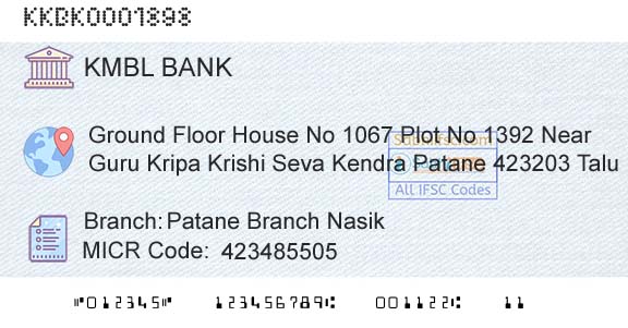 Kotak Mahindra Bank Limited Patane Branch NasikBranch 