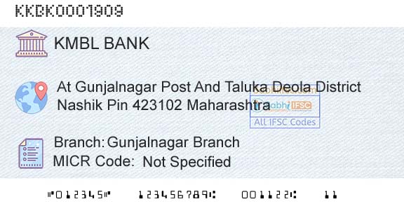 Kotak Mahindra Bank Limited Gunjalnagar BranchBranch 