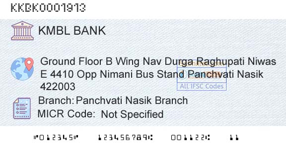 Kotak Mahindra Bank Limited Panchvati Nasik BranchBranch 