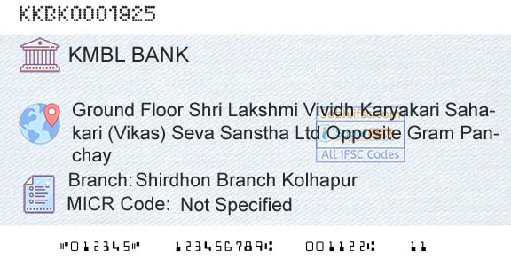 Kotak Mahindra Bank Limited Shirdhon Branch KolhapurBranch 
