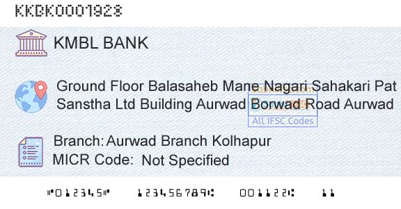 Kotak Mahindra Bank Limited Aurwad Branch KolhapurBranch 