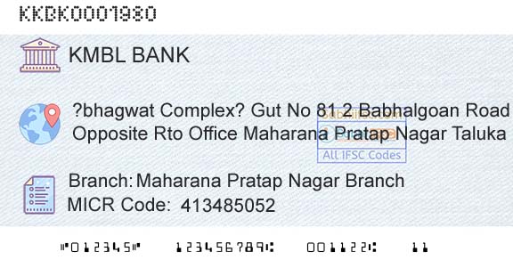Kotak Mahindra Bank Limited Maharana Pratap Nagar BranchBranch 