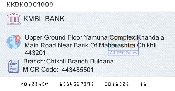 Kotak Mahindra Bank Limited Chikhli Branch BuldanaBranch 