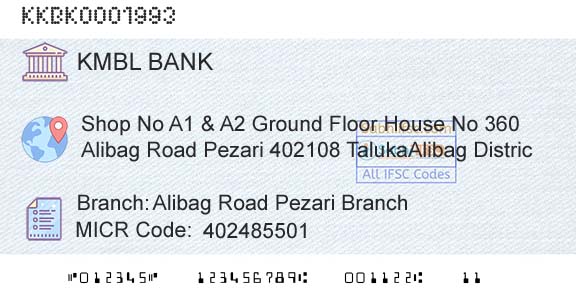 Kotak Mahindra Bank Limited Alibag Road Pezari BranchBranch 
