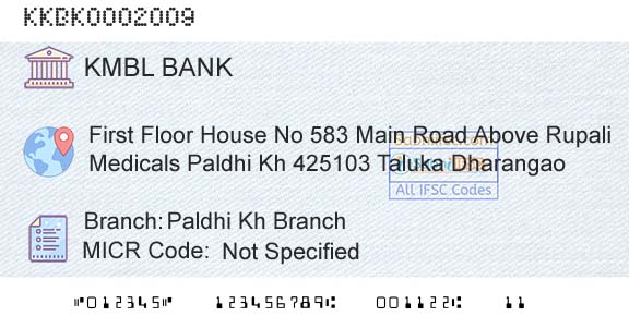 Kotak Mahindra Bank Limited Paldhi Kh BranchBranch 