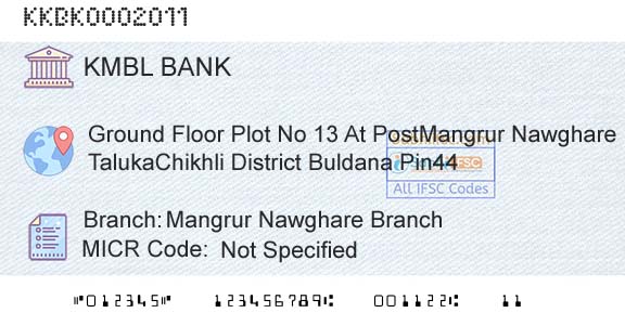 Kotak Mahindra Bank Limited Mangrur Nawghare BranchBranch 