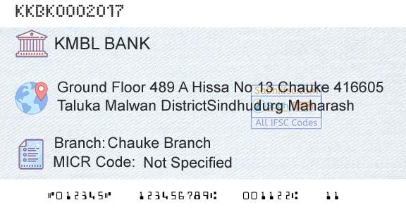 Kotak Mahindra Bank Limited Chauke BranchBranch 
