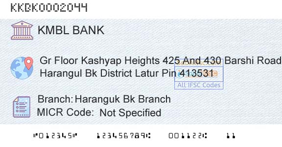 Kotak Mahindra Bank Limited Haranguk Bk BranchBranch 