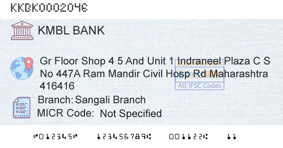 Kotak Mahindra Bank Limited Sangali BranchBranch 