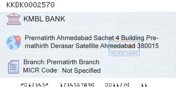 Kotak Mahindra Bank Limited Prernatirth BranchBranch 