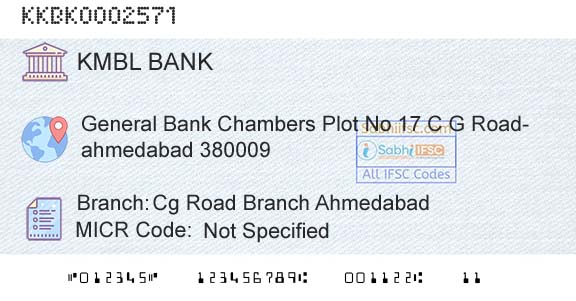 Kotak Mahindra Bank Limited Cg Road Branch AhmedabadBranch 