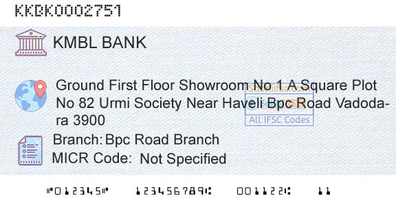 Kotak Mahindra Bank Limited Bpc Road BranchBranch 