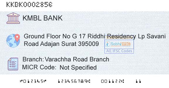 Kotak Mahindra Bank Limited Varachha Road BranchBranch 