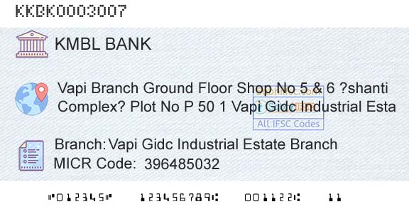 Kotak Mahindra Bank Limited Vapi Gidc Industrial Estate BranchBranch 