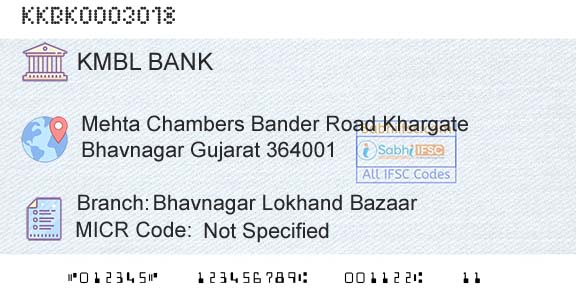 Kotak Mahindra Bank Limited Bhavnagar Lokhand BazaarBranch 