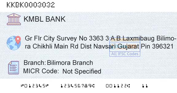 Kotak Mahindra Bank Limited Bilimora BranchBranch 