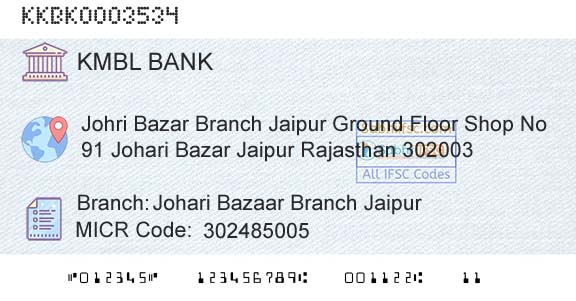 Kotak Mahindra Bank Limited Johari Bazaar Branch JaipurBranch 