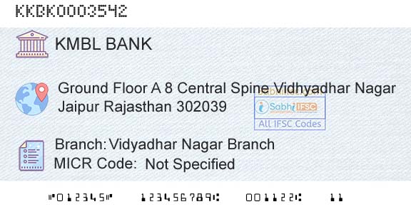 Kotak Mahindra Bank Limited Vidyadhar Nagar BranchBranch 