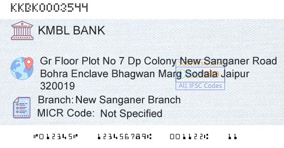 Kotak Mahindra Bank Limited New Sanganer BranchBranch 